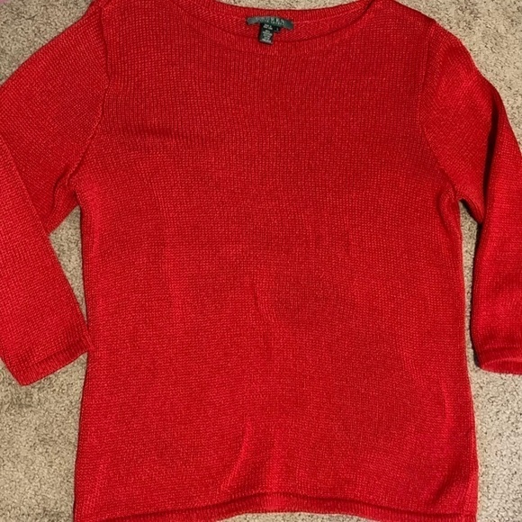 Lauren Ralph Lauren 100% Mercerized Cotton Knitted Red Pullover Sweater Size Lrg - Picture 3 of 8